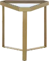 Clearance Melrose Gold and Glass Triangle Accent Table