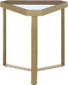 Gold and Glass Triangle Accent Table - Melrose