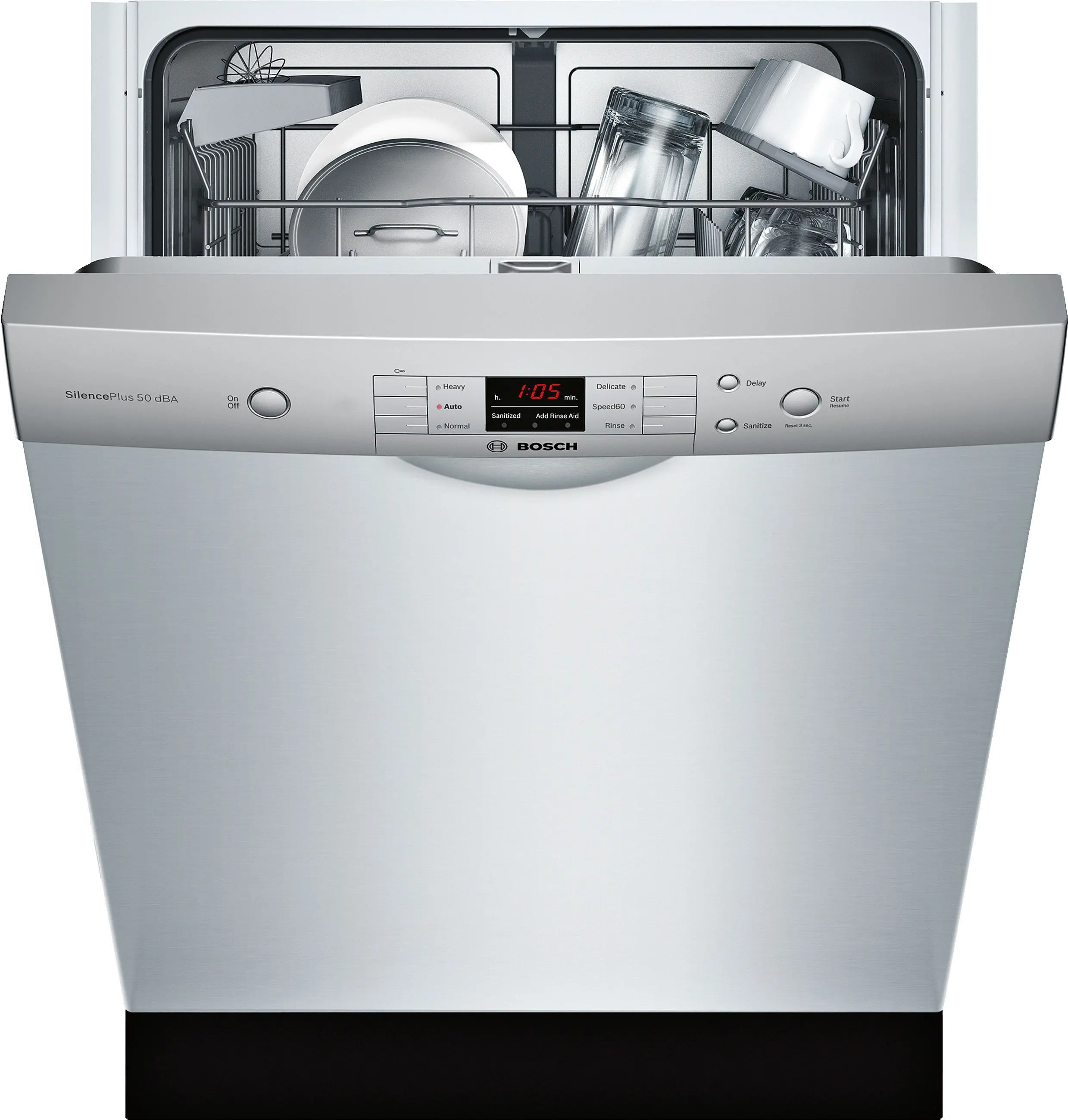 SHEM3AY55N Bosch 100 Series Front Control Dishwasher - Stainless Steel-3