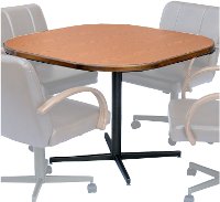 CHESTNUT/TABLE Contemporary Chestnut Brown and Bronze Table - Chestnut