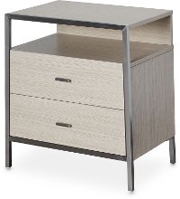 Modern Washed Oak Nightstand - Silverlake Village