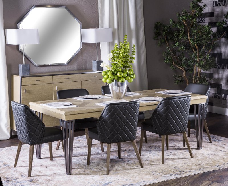 Contemporary Sand And Black 5 Piece Dining Set Silverlake Village Contemporary Sand And Black 5 Piece Dining Set Silverlake Village Rc Willey Furniture
