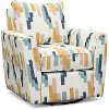 Clearance Contemporary Wallflower White Swivel Accent Chair - Waikiki