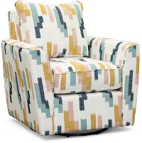 Contemporary Wallflower White Swivel Accent Chair - Waikiki
