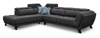 Graphite Gray 2 Piece Sectional Sofa with RAF Sofa - Mars-4
