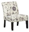 Clearance Cream, Gray and Lavender Armless Accent Chair - Bella