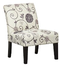Cream, Gray and Lavender Armless Accent Chair - Bella