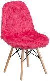 Clearance Contemporary Shaggy Hot Pink Accent Chair - Shaggy Dog