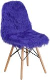 Clearance Contemporary Shaggy Purple Accent Chair - Shaggy Dog