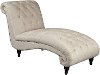 Cream Linen Tufted Chaise - Tiffany