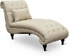 Cream Linen Tufted Chaise - Tiffany-2