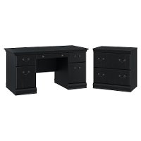 Antique Black 2 Piece Office Desk Set - Birmingham Executive-2