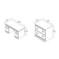 Harvest Cherry 2 Piece Office Desk Set - Birmingham Executive-6
