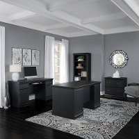 Antique Black 4 Piece Office Desk Set - Birmingham Executive