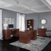 Harvest Cherry 4 Piece Office Desk Set - Birmingham Executive