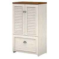 Antique White and Tea Maple Storage Cabinet - Fairview-2
