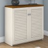 Antique White and Tea Maple Storage Cabinet - Fairview