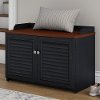 Antique Black and Hansen Cherry Shoe Storage Bench - Fairview