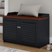 Antique Black and Hansen Cherry Shoe Storage Bench - Fairview