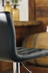 Black Adjustable Height Swivel Bar Stool - Bellatier-3