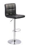 Set of 2 Black Adjustable Height Swivel Bar Stools - Bellatier