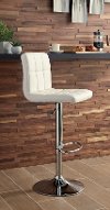 Set of 2 White Adjustable Height Swivel Bar Stools - Bellatier -1