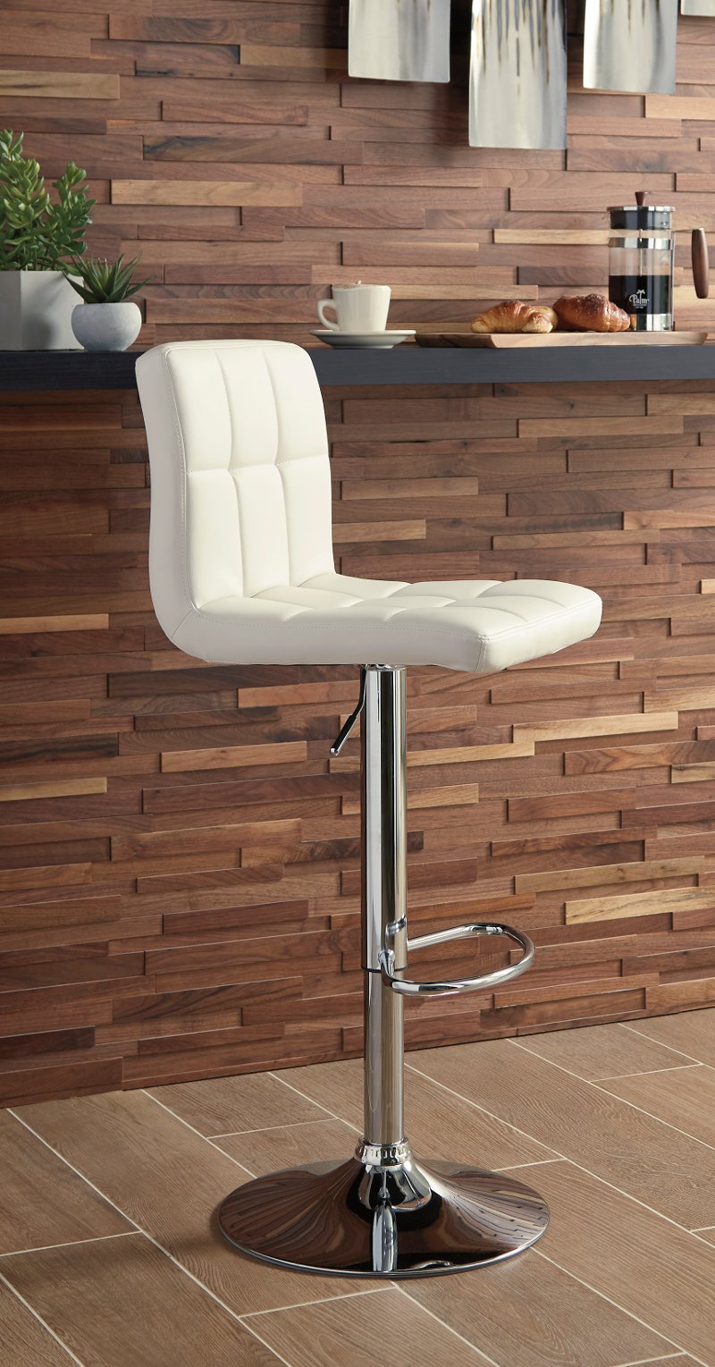 Set Of 2 White Adjule Height Swivel Bar Stools Bellatier Rc Set Of 2 White Adjule Height Swivel Bar Stools Bellatier Rc Willey Furniture