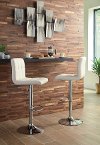 Set of 2 White Adjustable Height Swivel Bar Stools - Bellatier -2