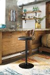 Black and Brown Adjustable Height Swivel Bar Stool - Bellatier