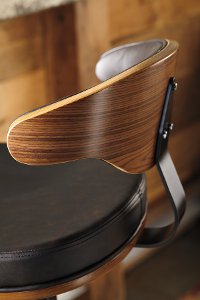 Black and Brown Adjustable Height Swivel Bar Stool - Bellatier-3