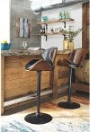 Brown and Black Adjustable Height Swivel Bar Stool - Bellatier