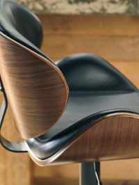 Brown and Black Adjustable Height Swivel Bar Stool - Bellatier -2