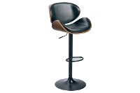 Brown and Black Adjustable Height Swivel Bar Stool - Bellatier -3