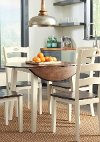 Cream and Brown Drop Leaf Round Dining Table - Woodanville