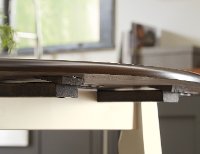Cream and Brown Drop Leaf Round Dining Table - Woodanville-5