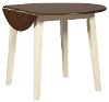 Cream and Brown Drop Leaf Round Dining Table - Woodanville-6