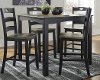 Gray-Brown and Black 5 Piece Counter Height Dining Set - Froshburg