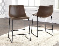 Set of 2 Urban Brown and Black Counter Height Stools - Centiar-2