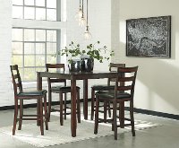 Casual Brown 5 Piece Counter Height Dining Set - Coviar-2