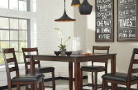 Casual Brown 5 Piece Counter Height Dining Set - Coviar-4