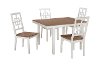 White and Brown 5 Piece Dining Set - Brovada