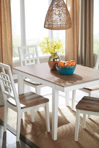 White and Brown 5 Piece Dining Set - Brovada-2