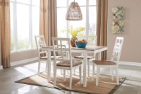 White and Brown 5 Piece Dining Set - Brovada-3