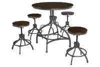 Dark Bronze 5 Piece Counter Height Dining Set - Odium
