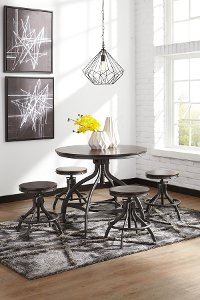 Dark Bronze 5 Piece Counter Height Dining Set - Odium-2