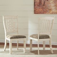 Set of 2 Antique White Upholstered Dining Chairs - Bolanburg