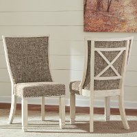 Set of 2 Antique White Upholstered Dining Chairs - Bolanburg