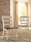 Set of 2 Vintage Casual Antique White Dining Chairs - Marsilona