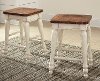 Set of 2 Casual Antique White Counter Height Stools - Marsilona
