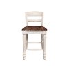 Set of 2 Casual Antique White Counter Height Stools - Marsilona